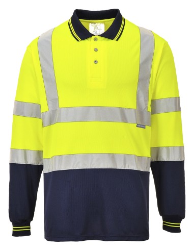 POR-S279-Polo bicolore à manches longues (S279)